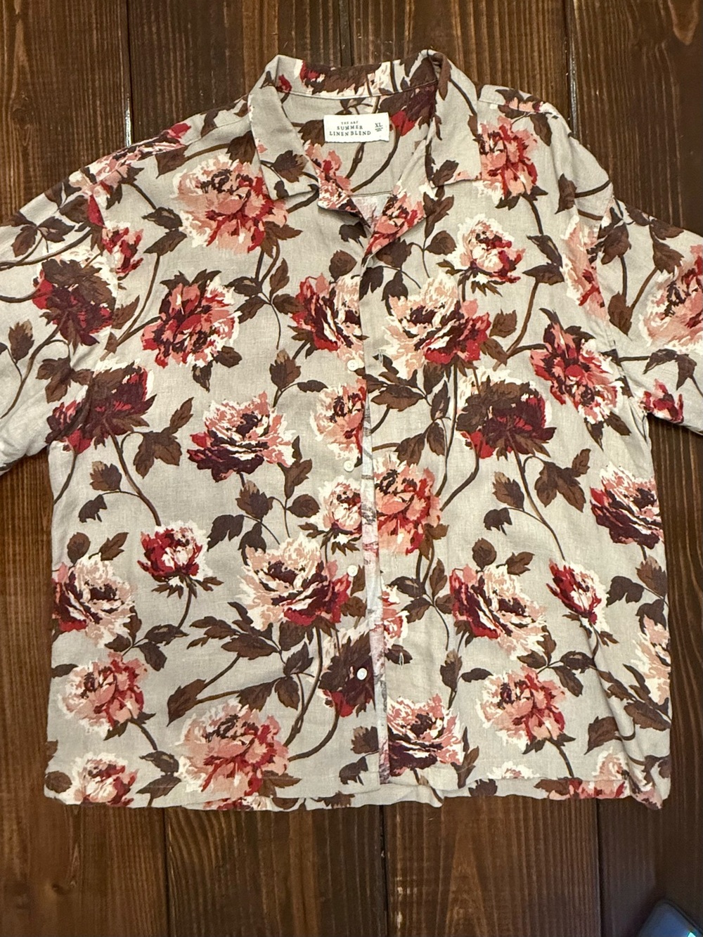 Abercrombie & Fitch Floral Button-Down Shirt - Pink & Brown